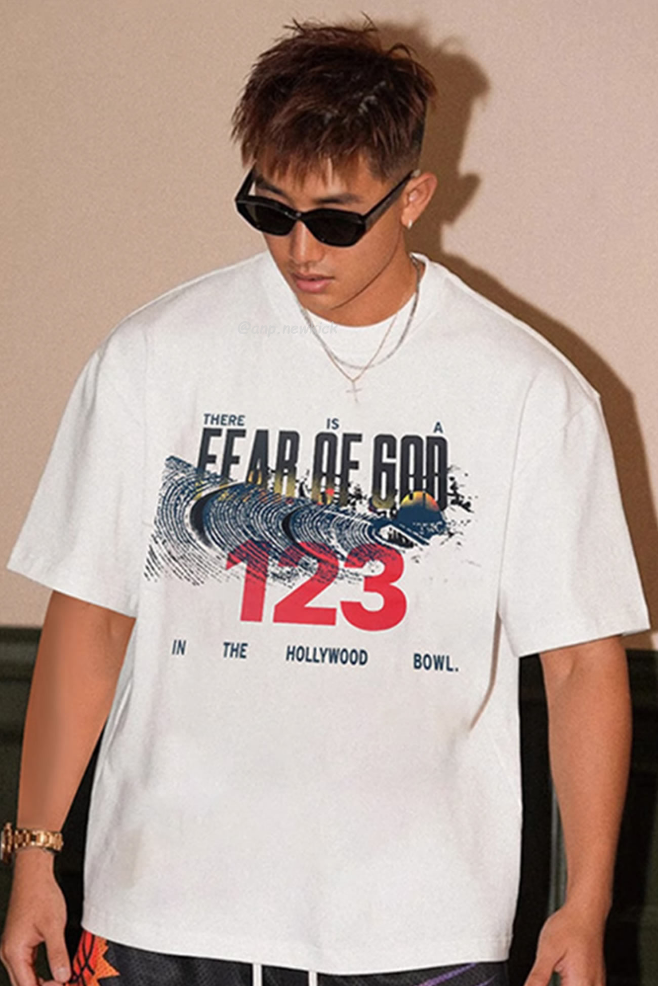 Fear Of God X Rrr 123 Co Branded Letter Printed Short Sleeve T Shirt White (2) - newkick.org